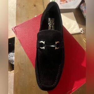 Salvatore Ferragamo Men's Suede Black Loafers
